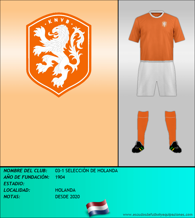 Escudo de 03-1 SELECCIÓN DE HOLANDA