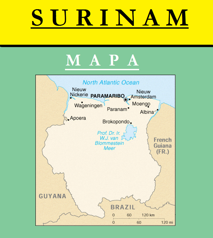 Escudo de MAPA DE SURINAM